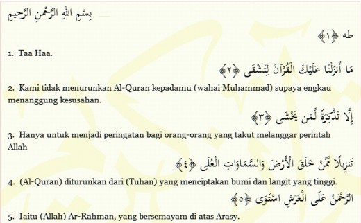 download surah taha ayat 1 5